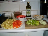 Chopped ingredients