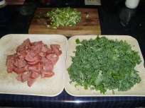 Polish sausage (Kielbasa) and Kale