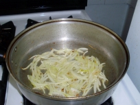 Frying the onions.