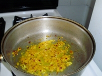 Add the
                first set of spices